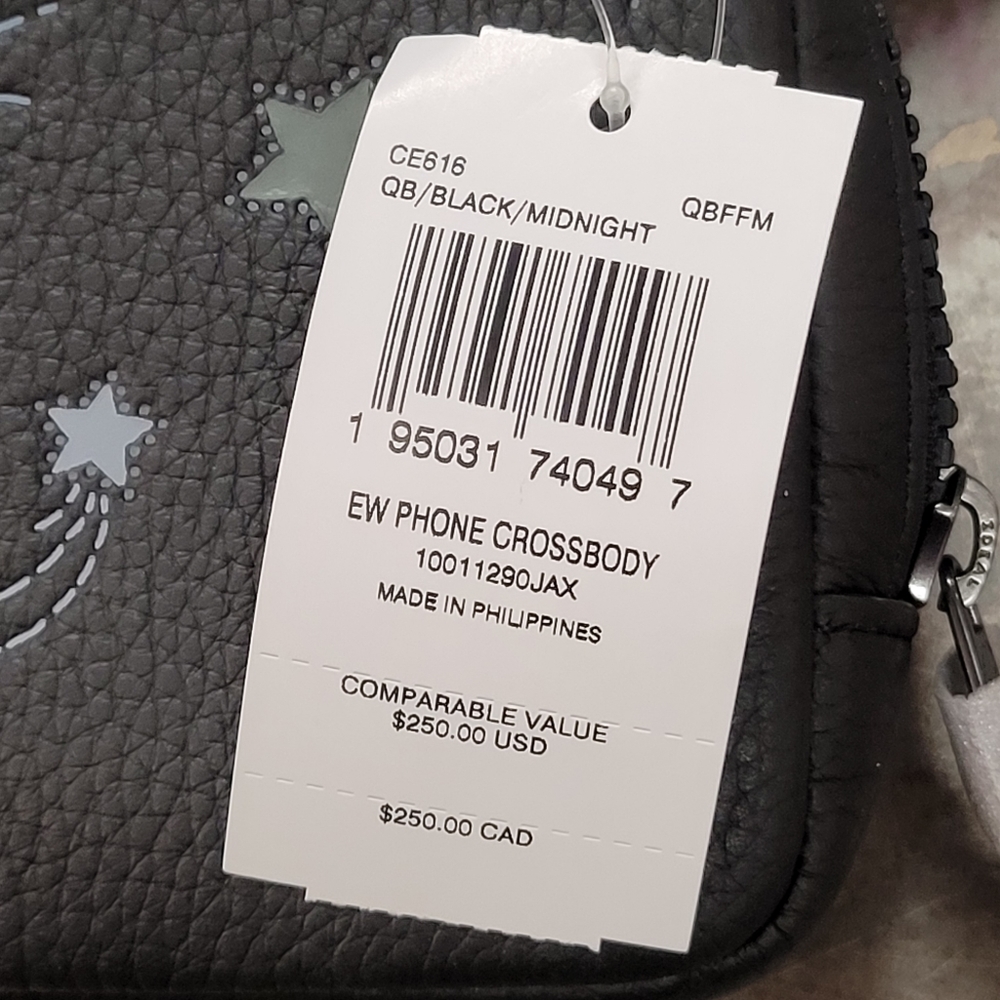 Coach Carrier Phone Crossbody with Shooting Star Print 🌠  NWT Black - Picture 4 of 7